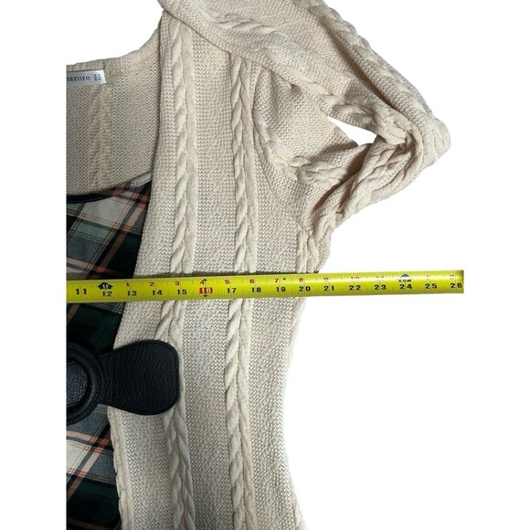 Plaid Patchwork Plaid Knit Dress Sweater Women XL Knee Length Long Sleeves Belt - Picture 5 of 7